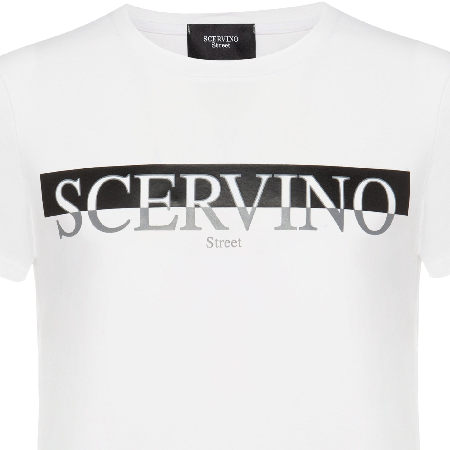 Elegant White Cotton Logo Tee - Italian Craftsmanship