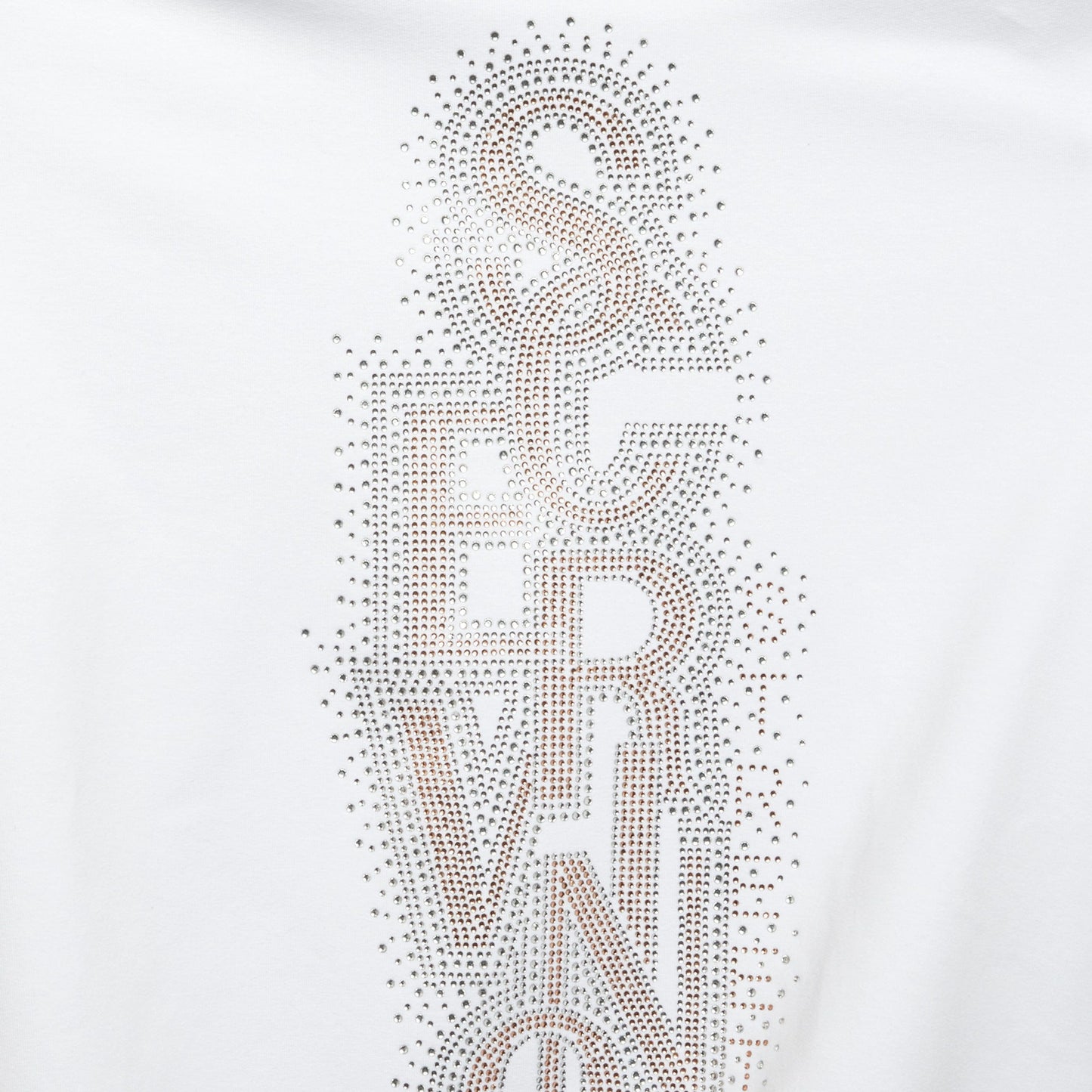 Elegant White Hooded Sweatshirt with Strass Logo