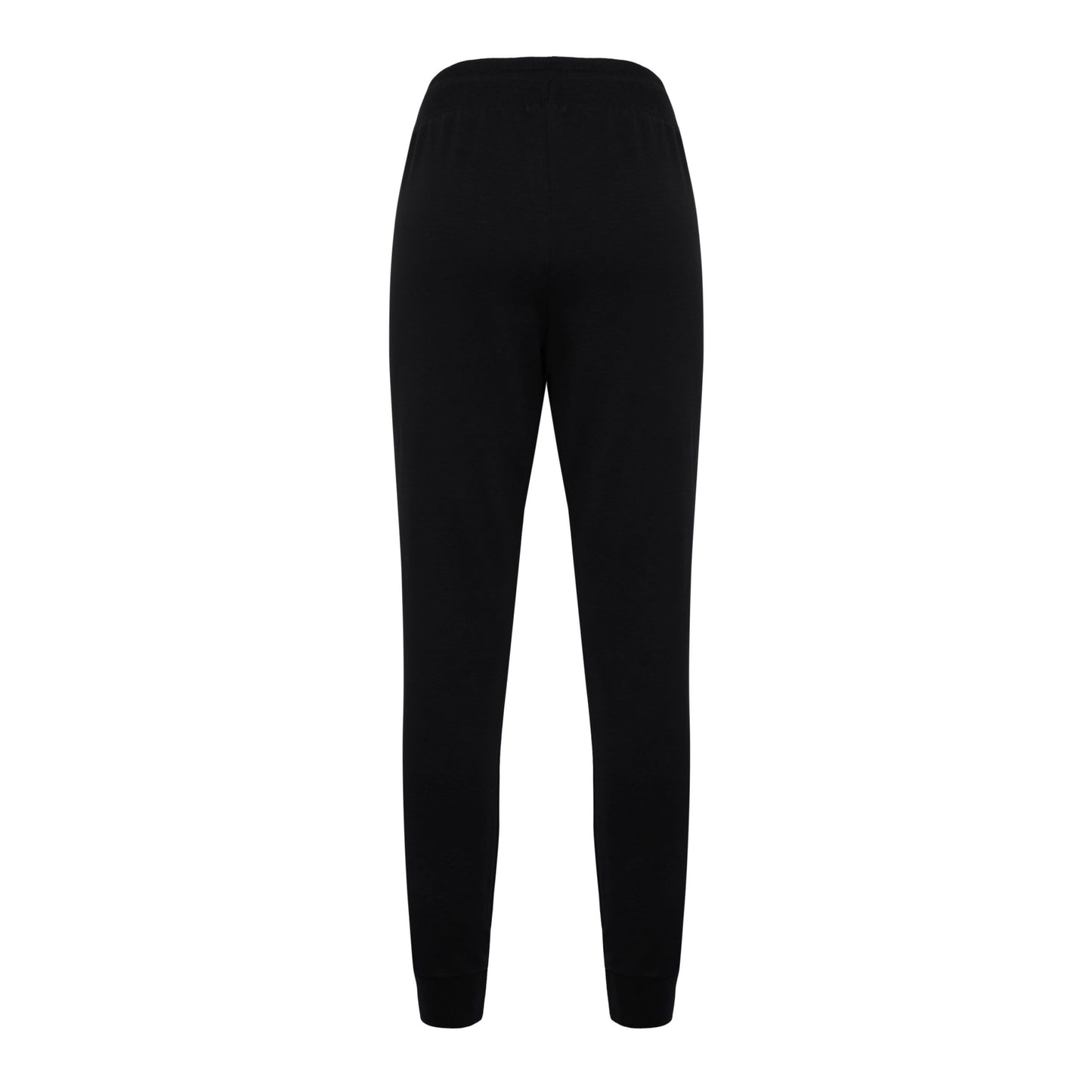 Chic Black Stretch Trousers with Strass Logo
