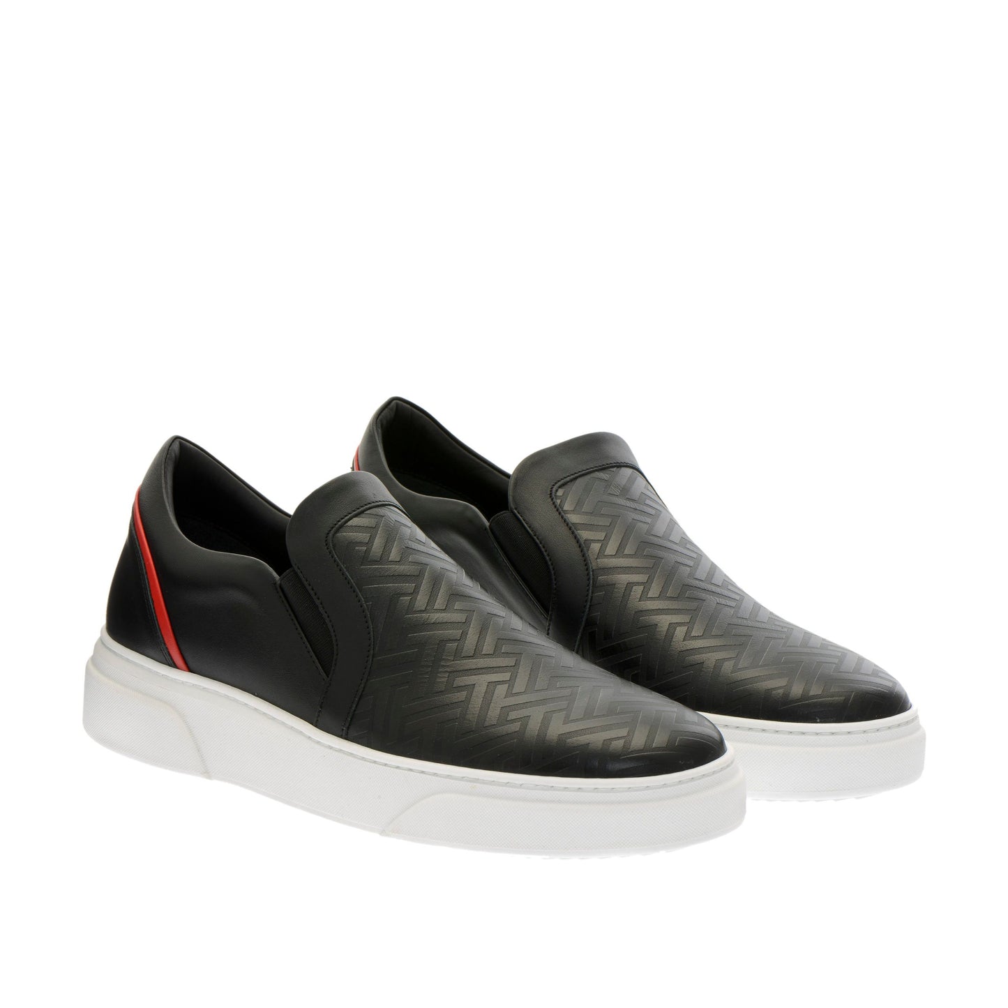 Sleek Black Leather Sneakers for the Modern Man