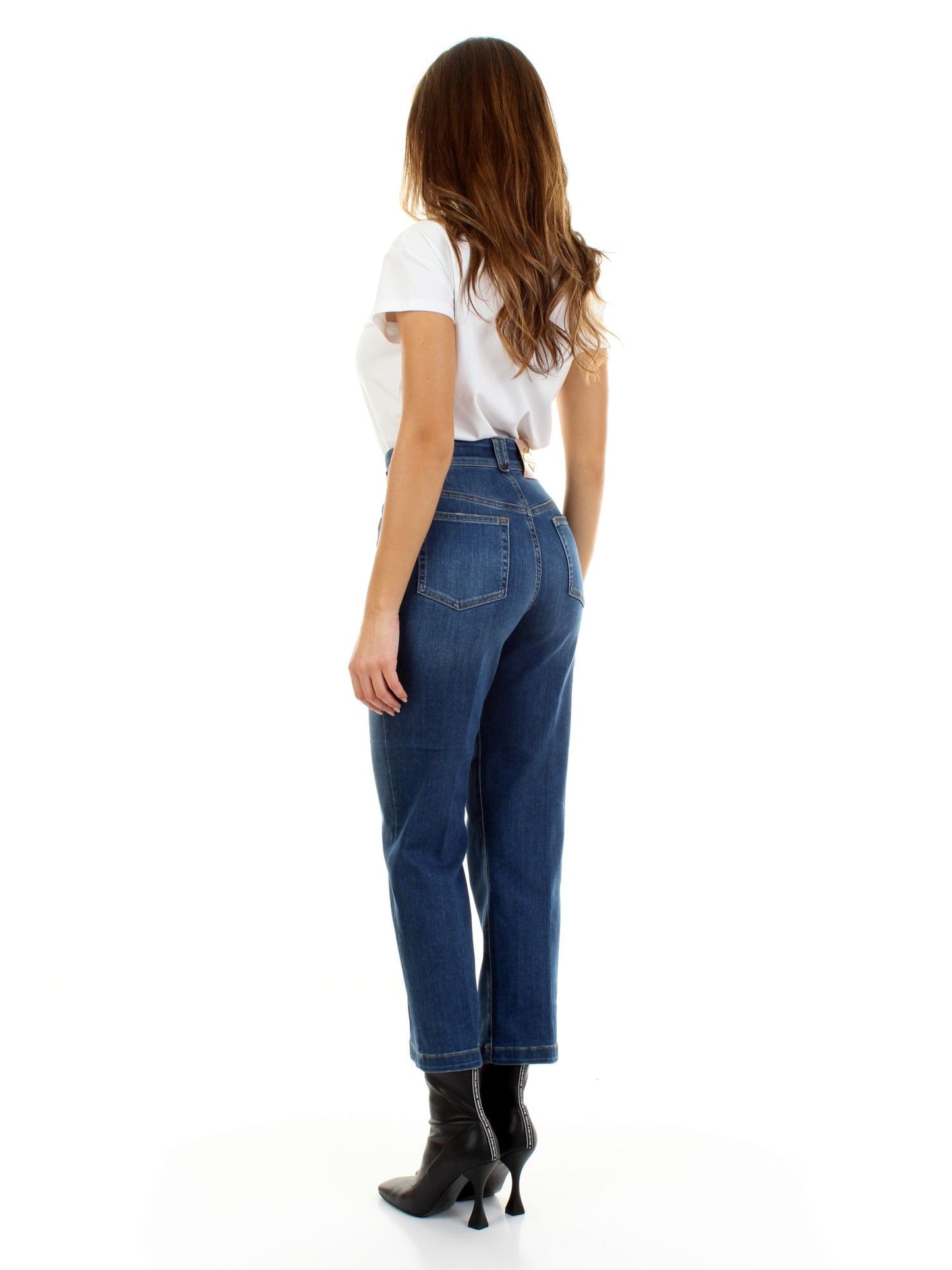 Chic Blue Denim with Signature White Patch