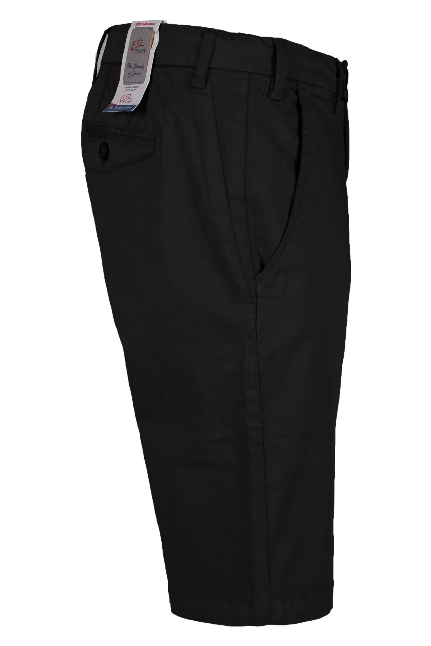 Sleek Black Cotton Blend Shorts