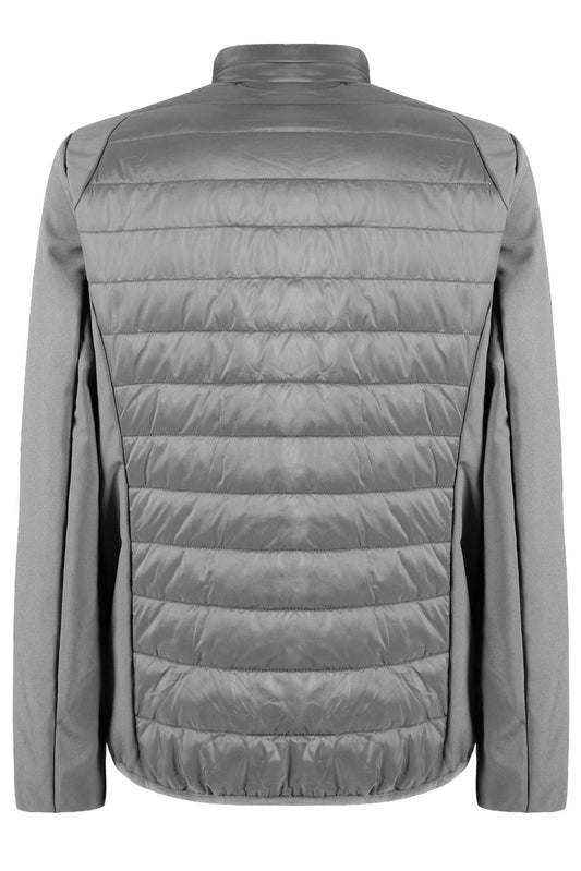 Sleek Gray Wind Jacket with Logo Embellishment