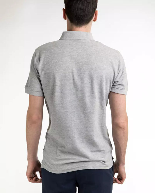 Sophisticated Gray Cotton Polo for Men