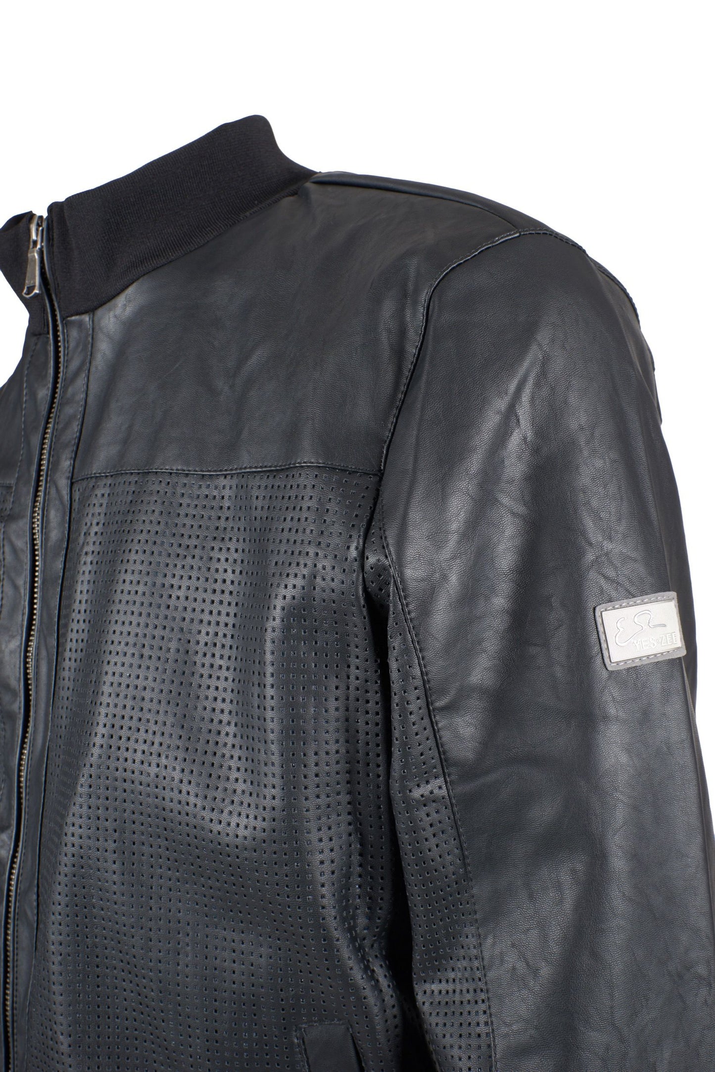 Chic Black Faux Leather Men's Jacket