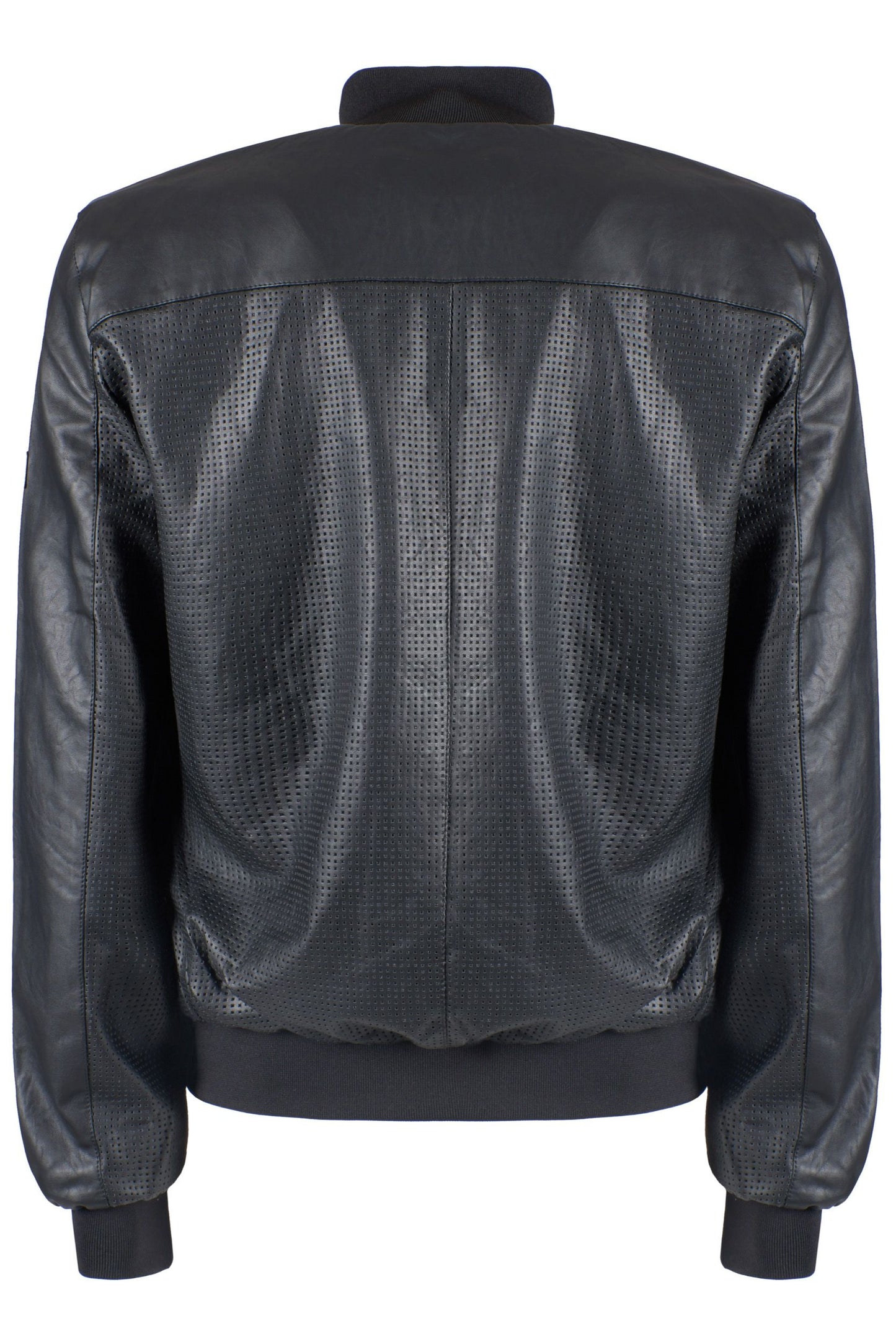 Chic Black Faux Leather Men's Jacket