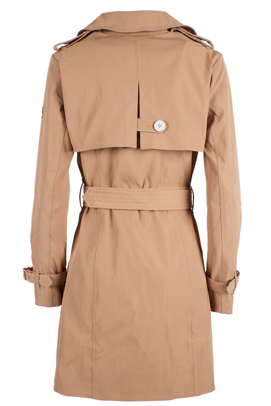 Chic Beige Polyester Trench Coat