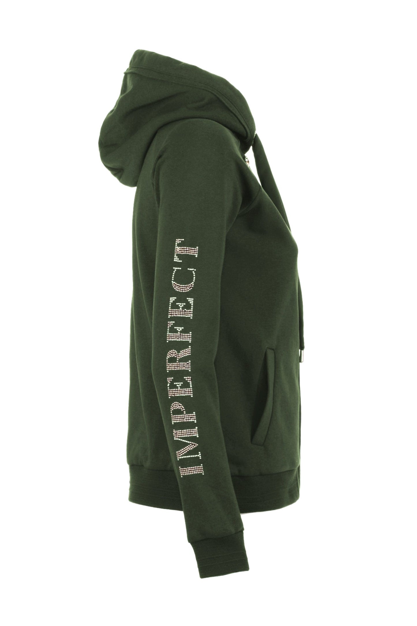 Chic Green Cotton Blend Zip Hoodie