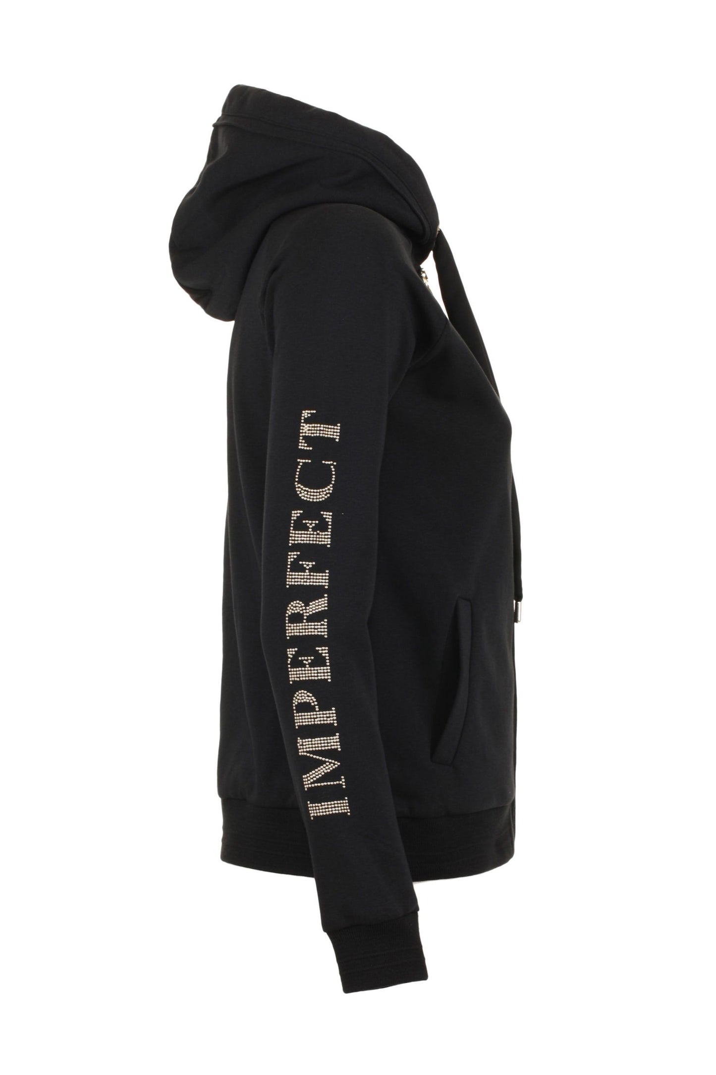 Chic Black Hooded Zip Sweatshirt