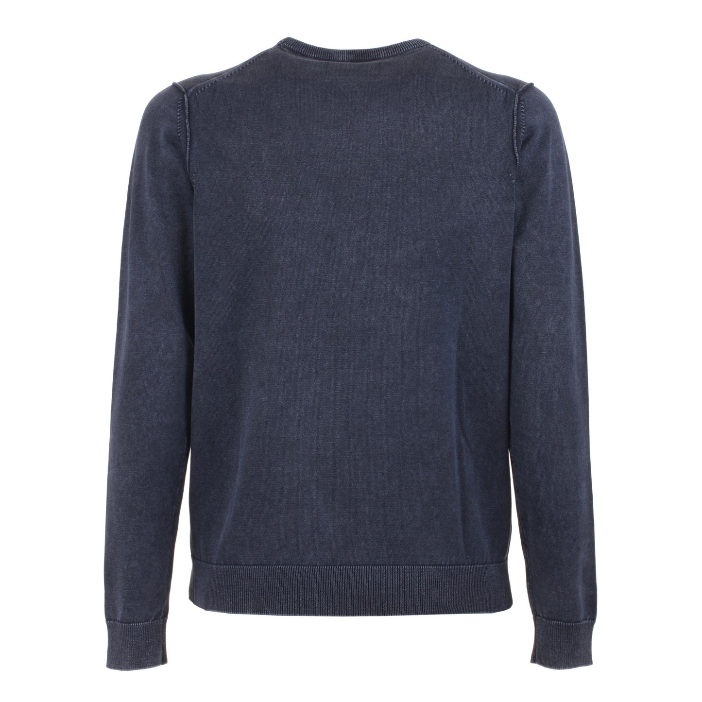 Classic Blue Crew Neck Cotton Sweater