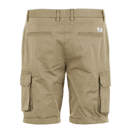 Beige Cotton Cargo Bermuda Shorts for Men