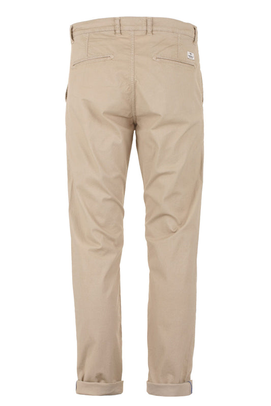 Chic Sand-Colored Cotton Trousers for Men