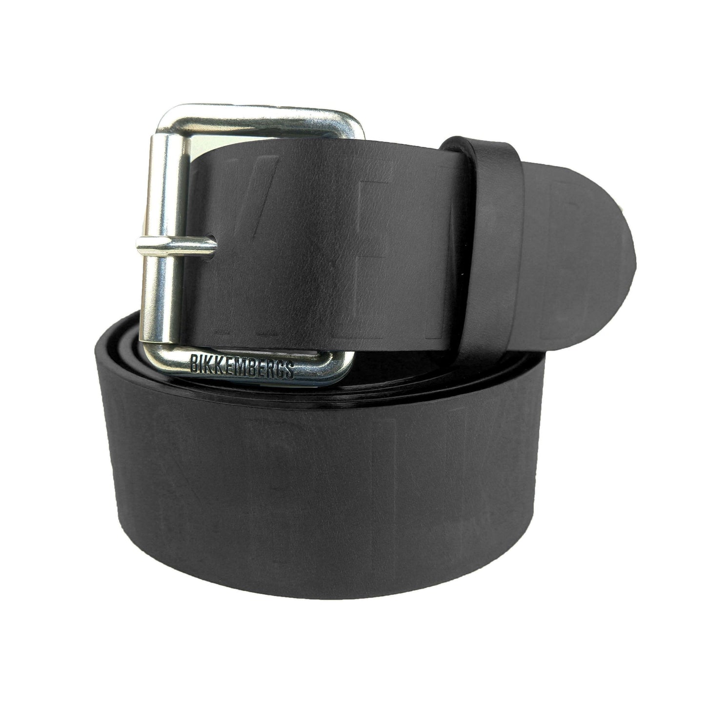 Elegant Black Leather Belt with Signature Logo