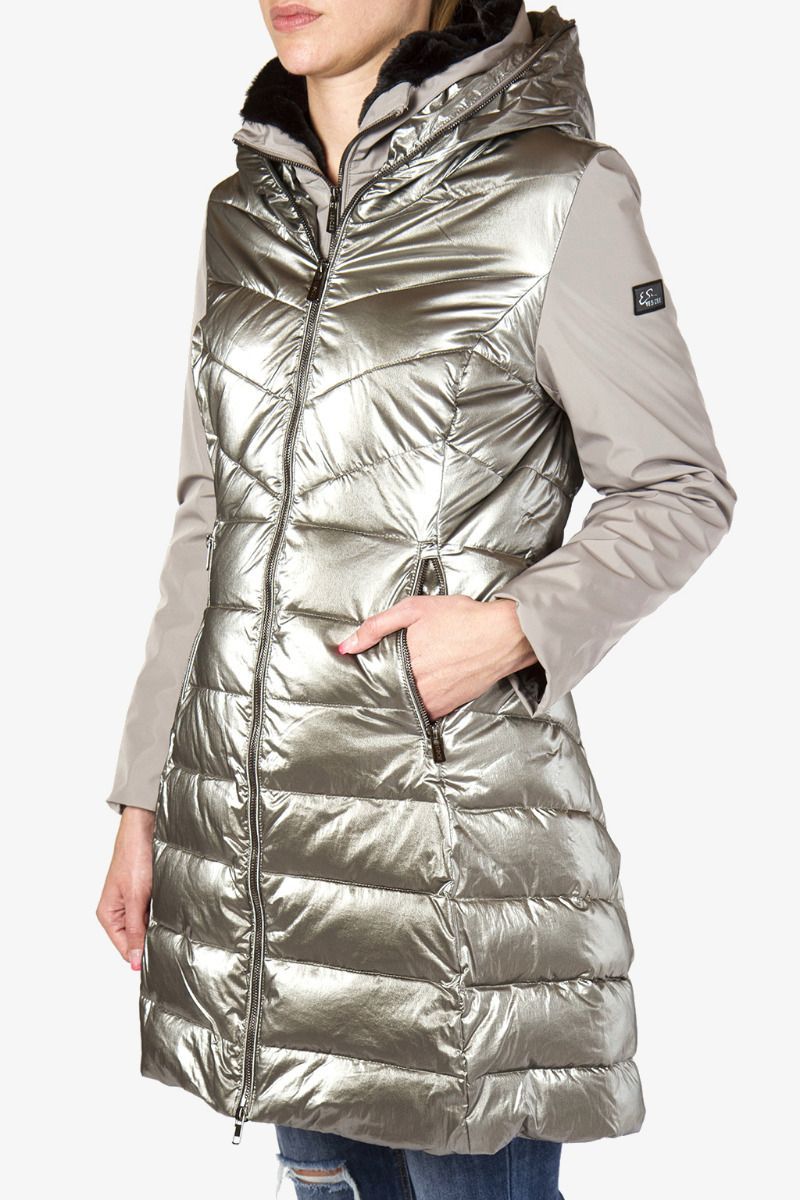Chic Dual Hooded Long Down Jacket for Women