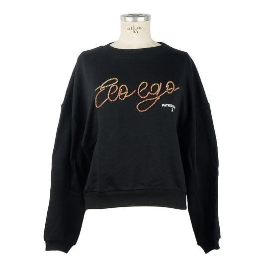 Strass Embellished Crewneck Sweatshirt in Black