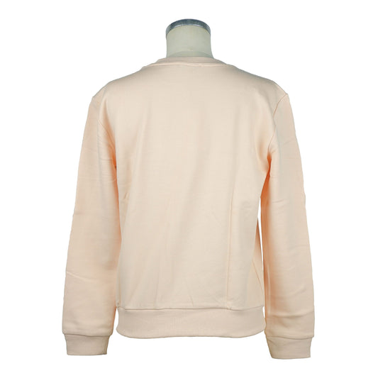 Embossed Velvet Logo Cotton Sweatshirt - Pink