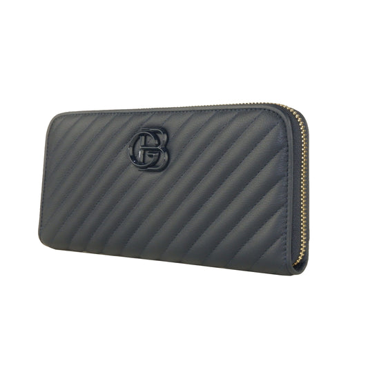 Elegant Navy Vitello Leather Wallet