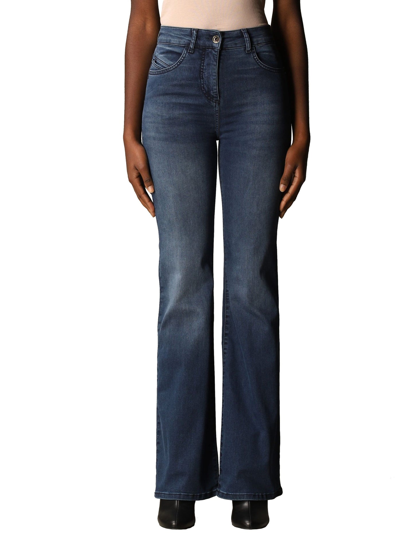Elegant High-Waist Flared Women's Jeans