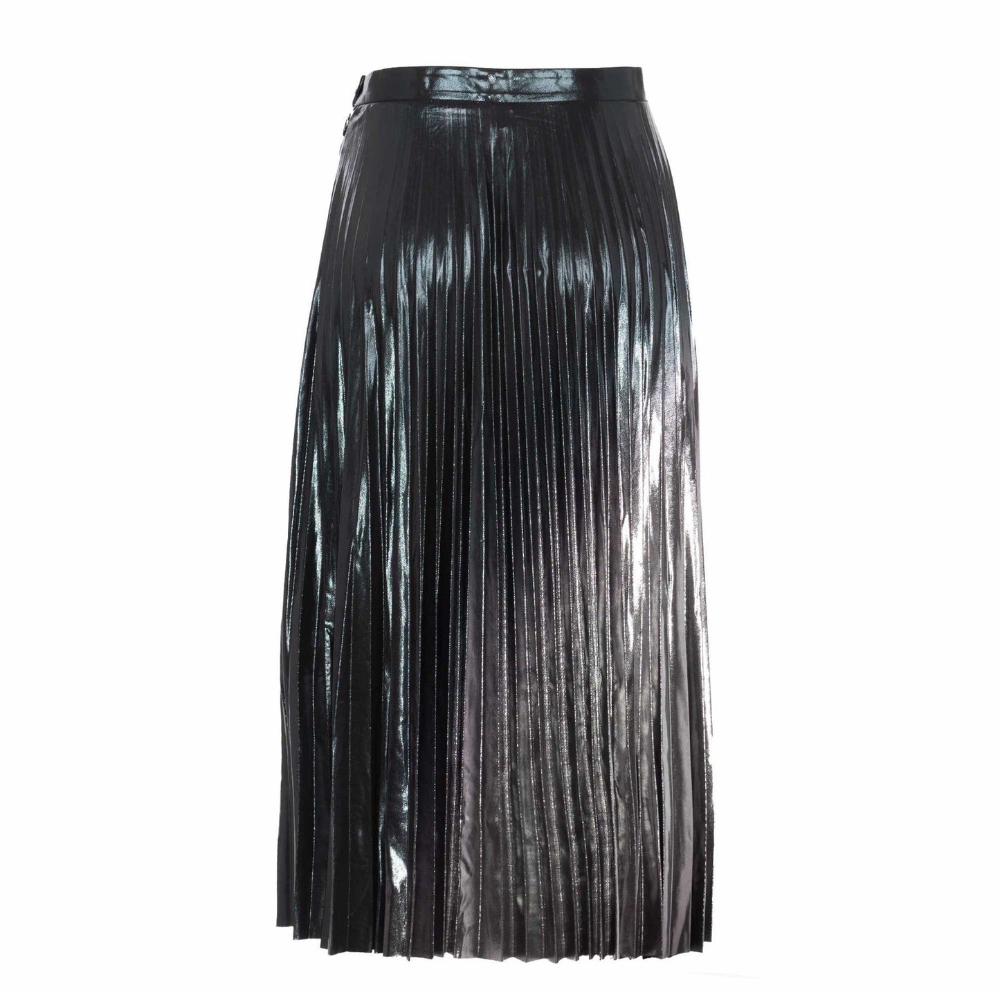 Shimmering Black Silver Skirt with Zip Closure