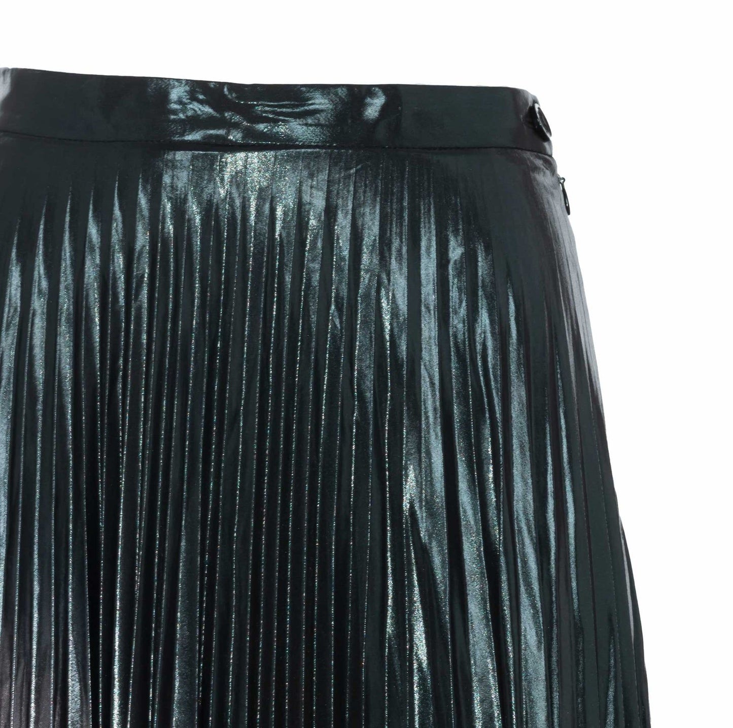 Shimmering Black Silver Skirt with Zip Closure