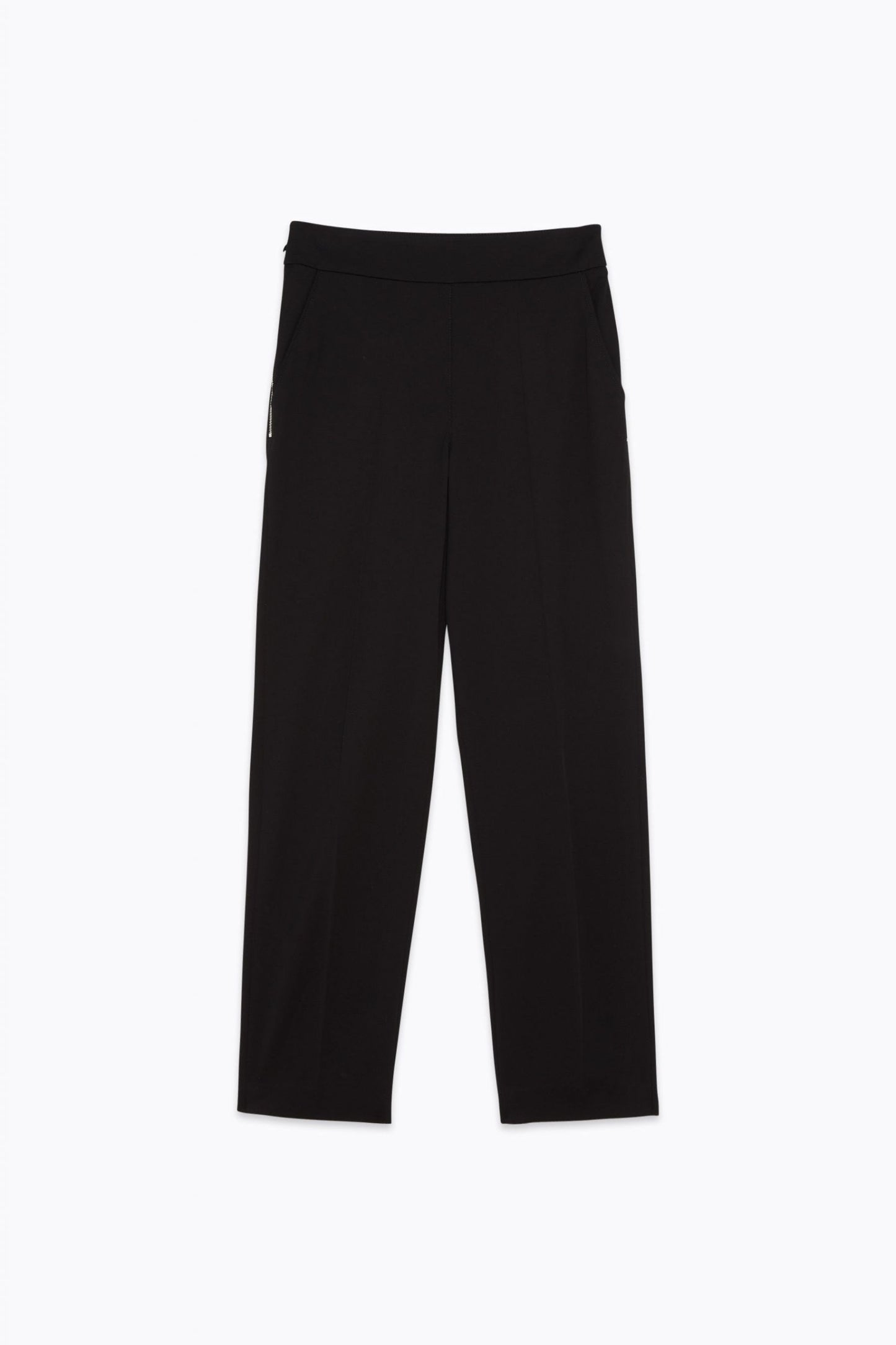 Elegant Viscose Trousers with Side Zip