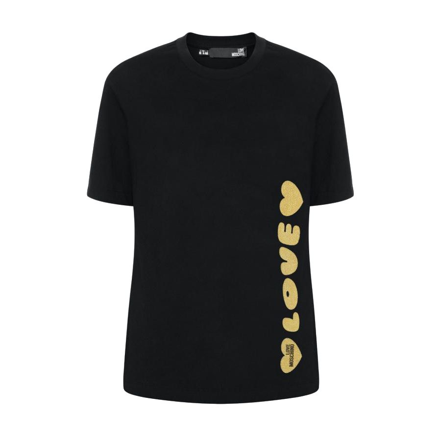 Chic Lurex Heart Logo Cotton Tee
