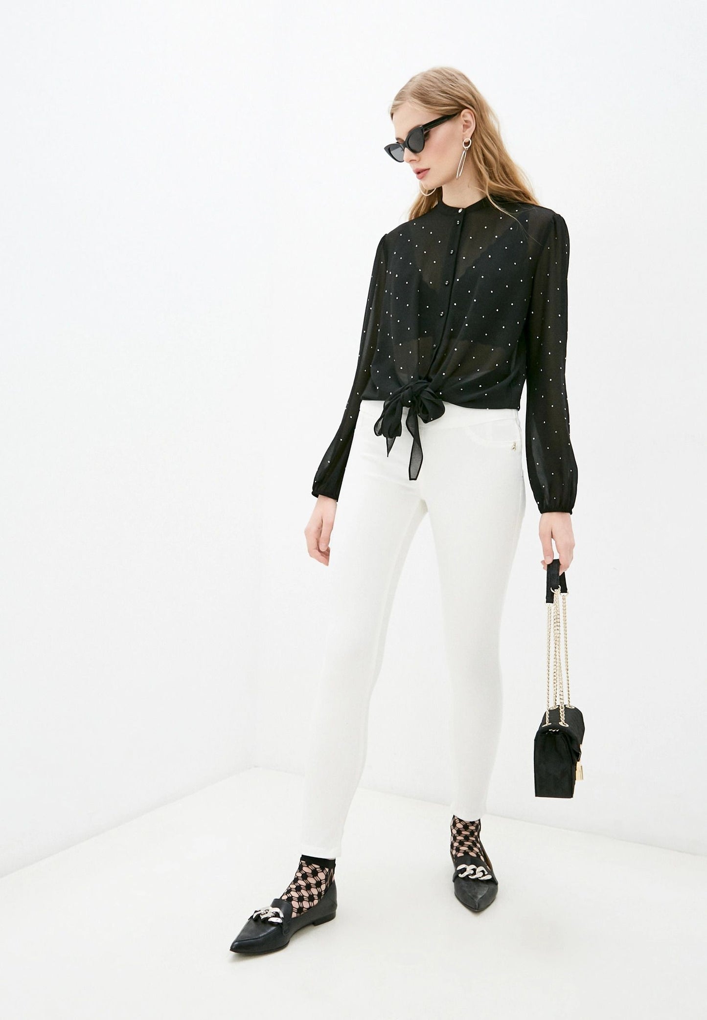 Glamorous Rhinestone Embellished Blouse
