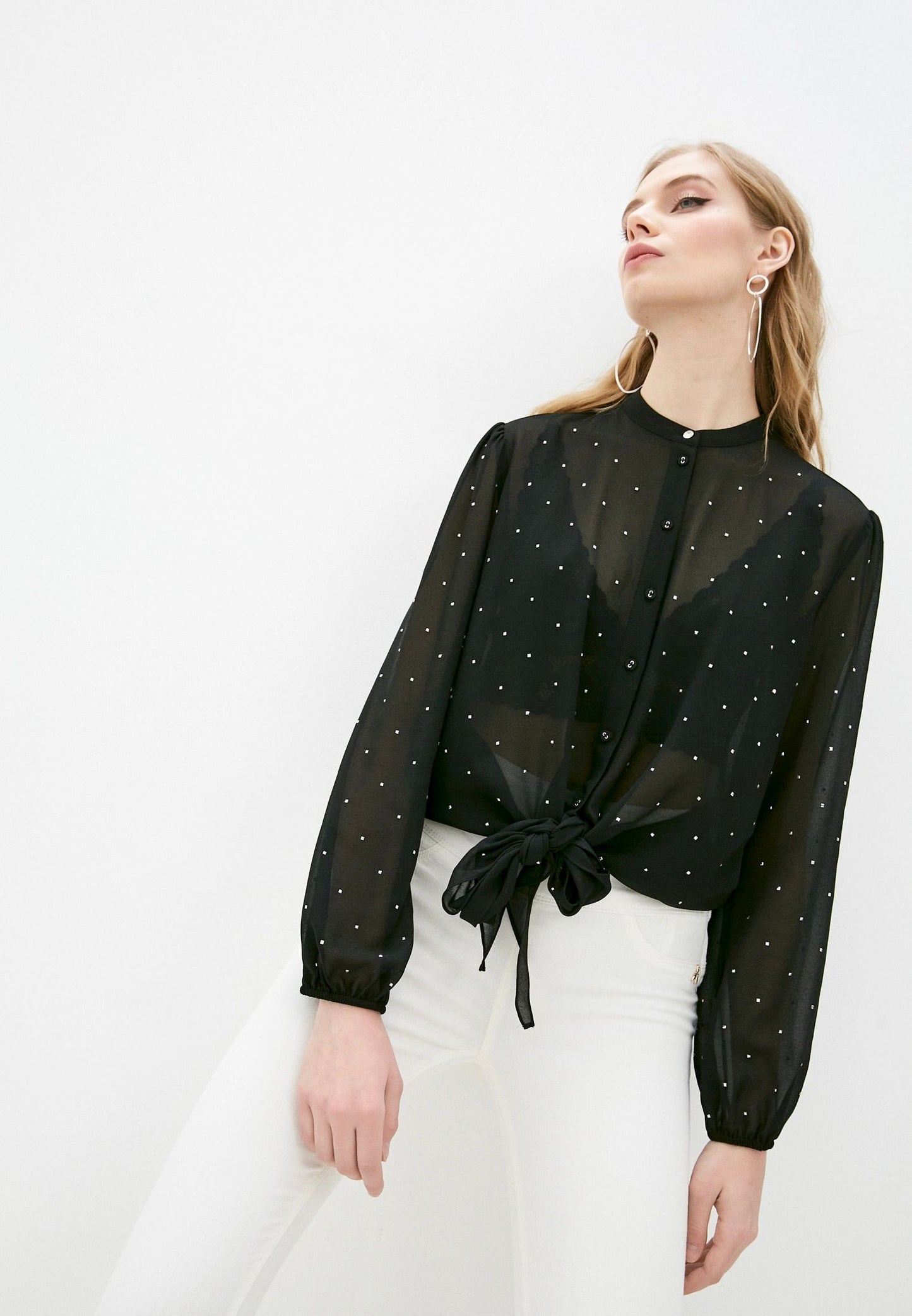 Glamorous Rhinestone Embellished Blouse
