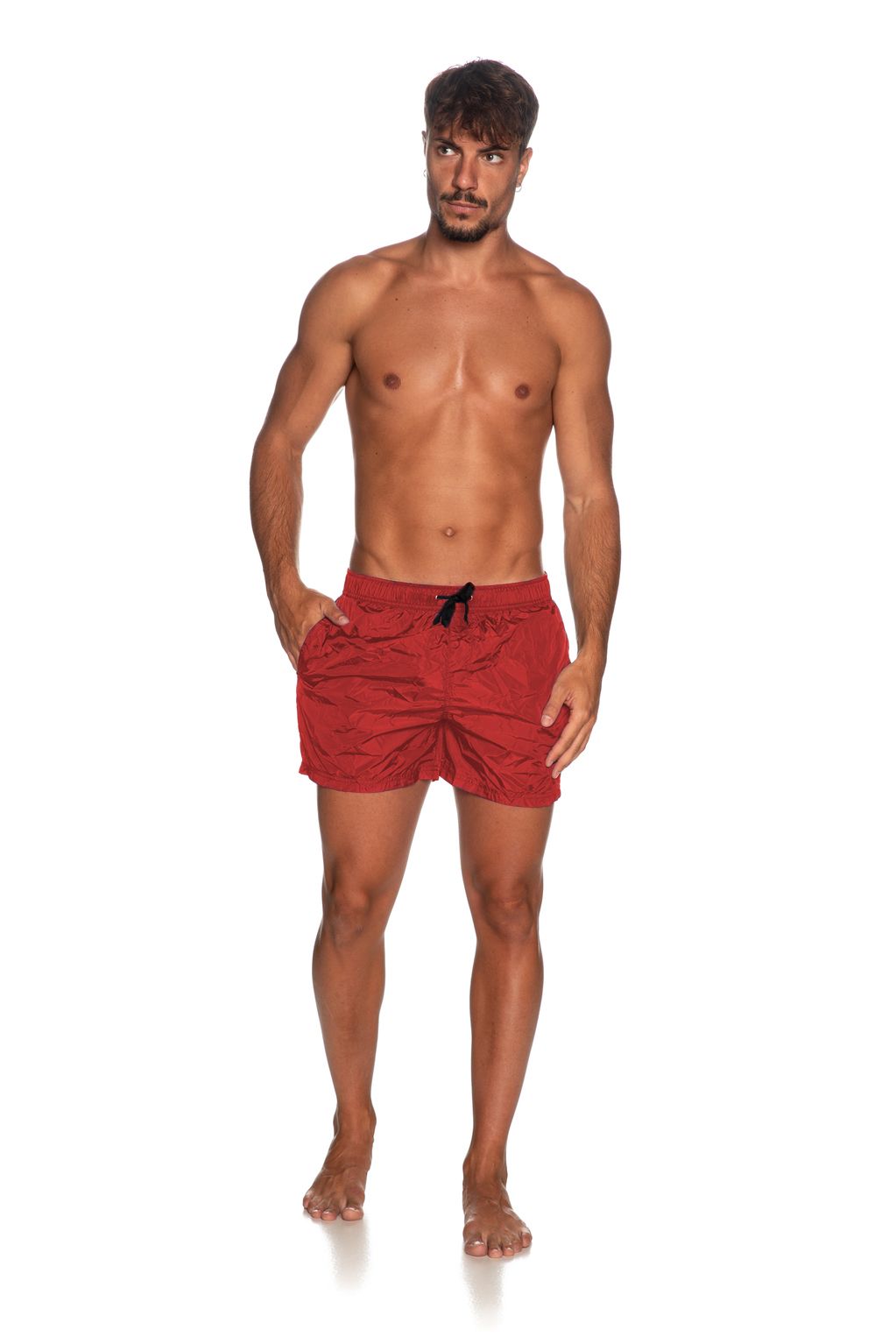 Elegant Pink Nylon Men's Swim Shorts