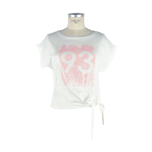 Sequined Cotton T-Shirt - White Elegance