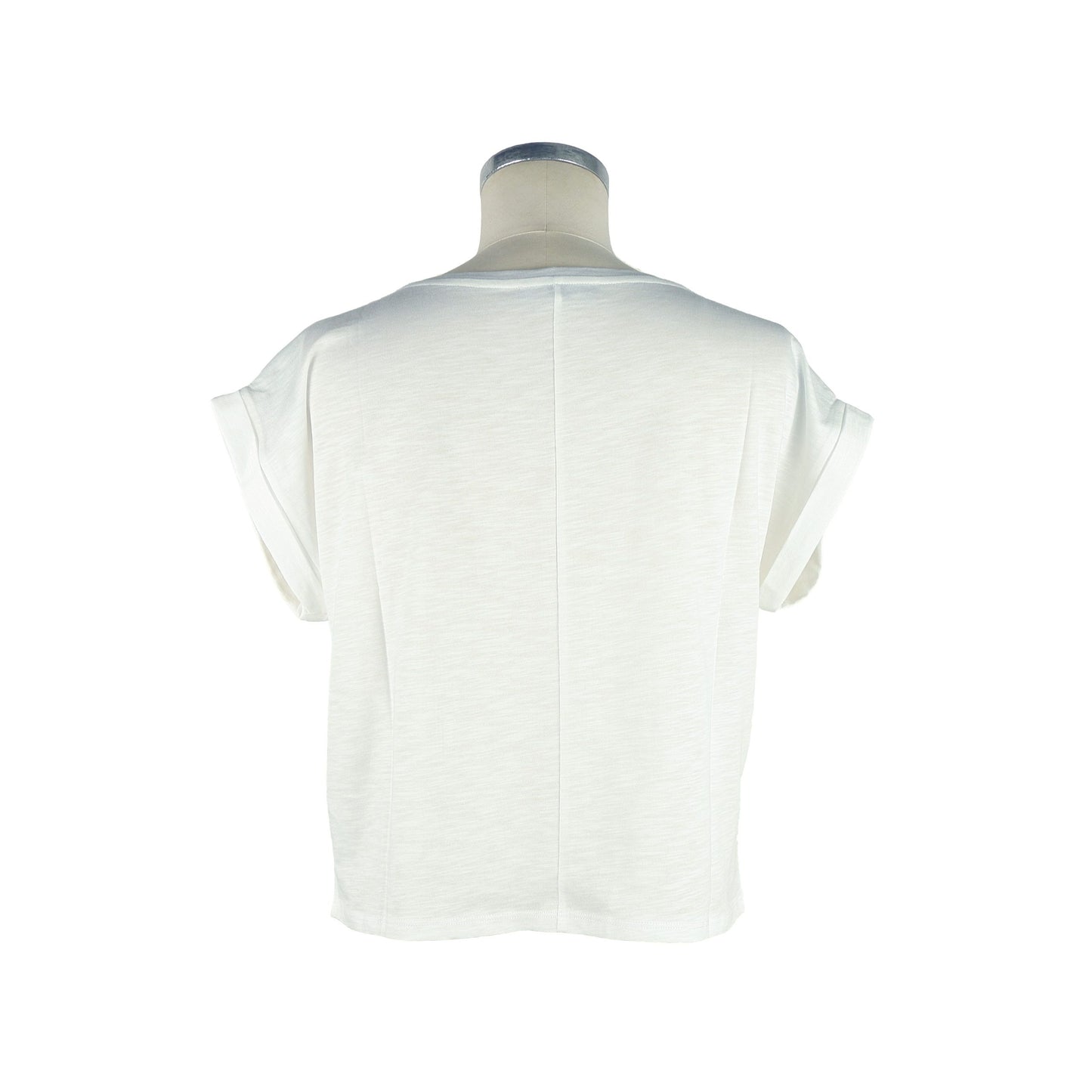 Sequined Cotton T-Shirt - White Elegance