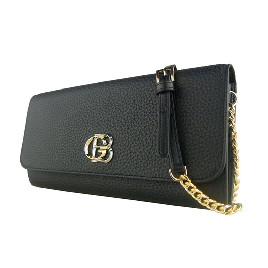 Chic Black Calf Leather Crossbody Bag