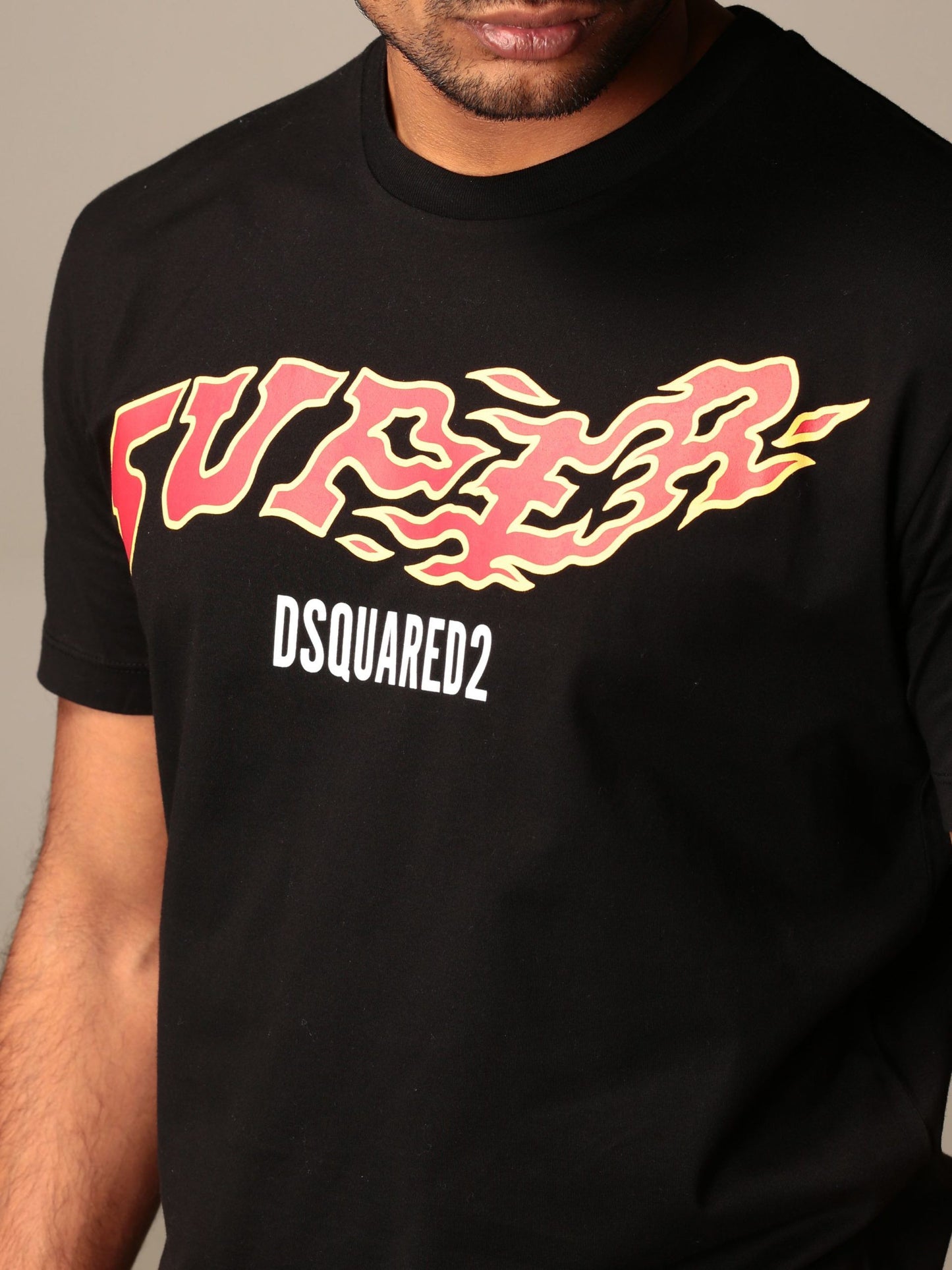 Sleek Black Logo Tee with Classic Roundneck