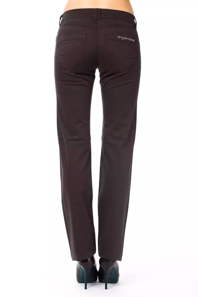 Elegant Brown Regular Fit Designer Pants