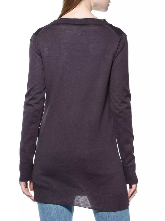 Violet Logo Embellished Long Cardigan