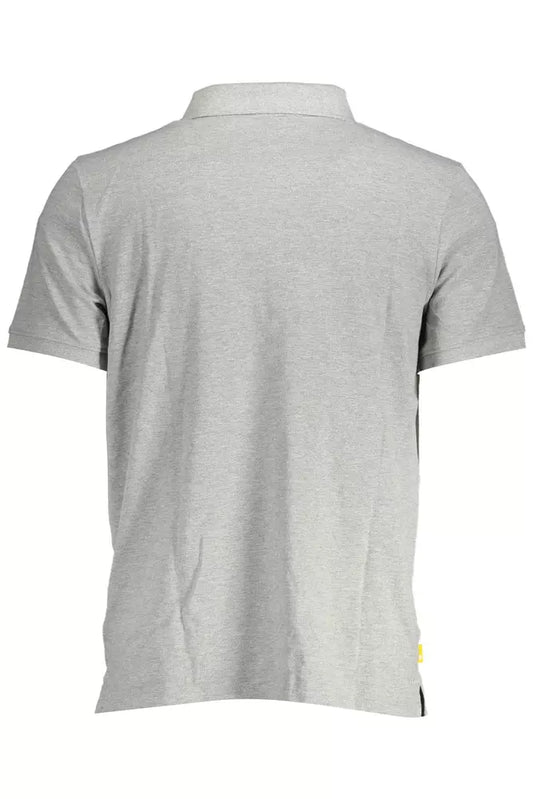 Sleek Gray Polo with Subtle Embroidery