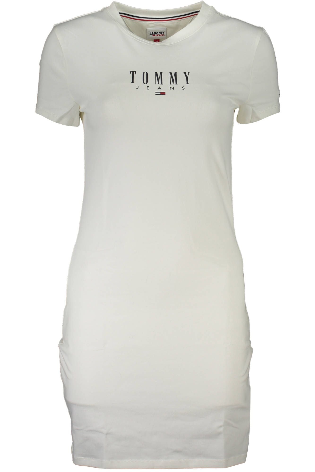 Chic White Cotton Dress with Logo Print