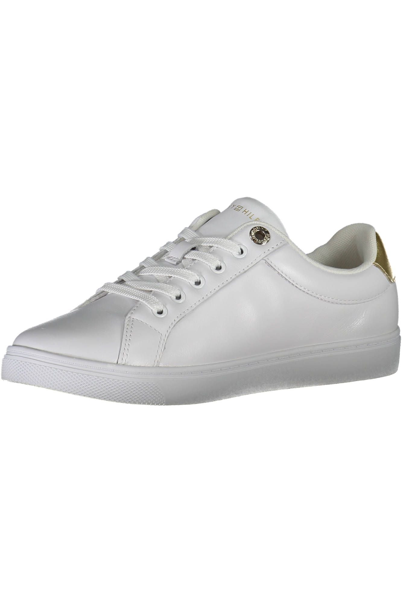 Sleek White Lace-Up Sports Sneakers