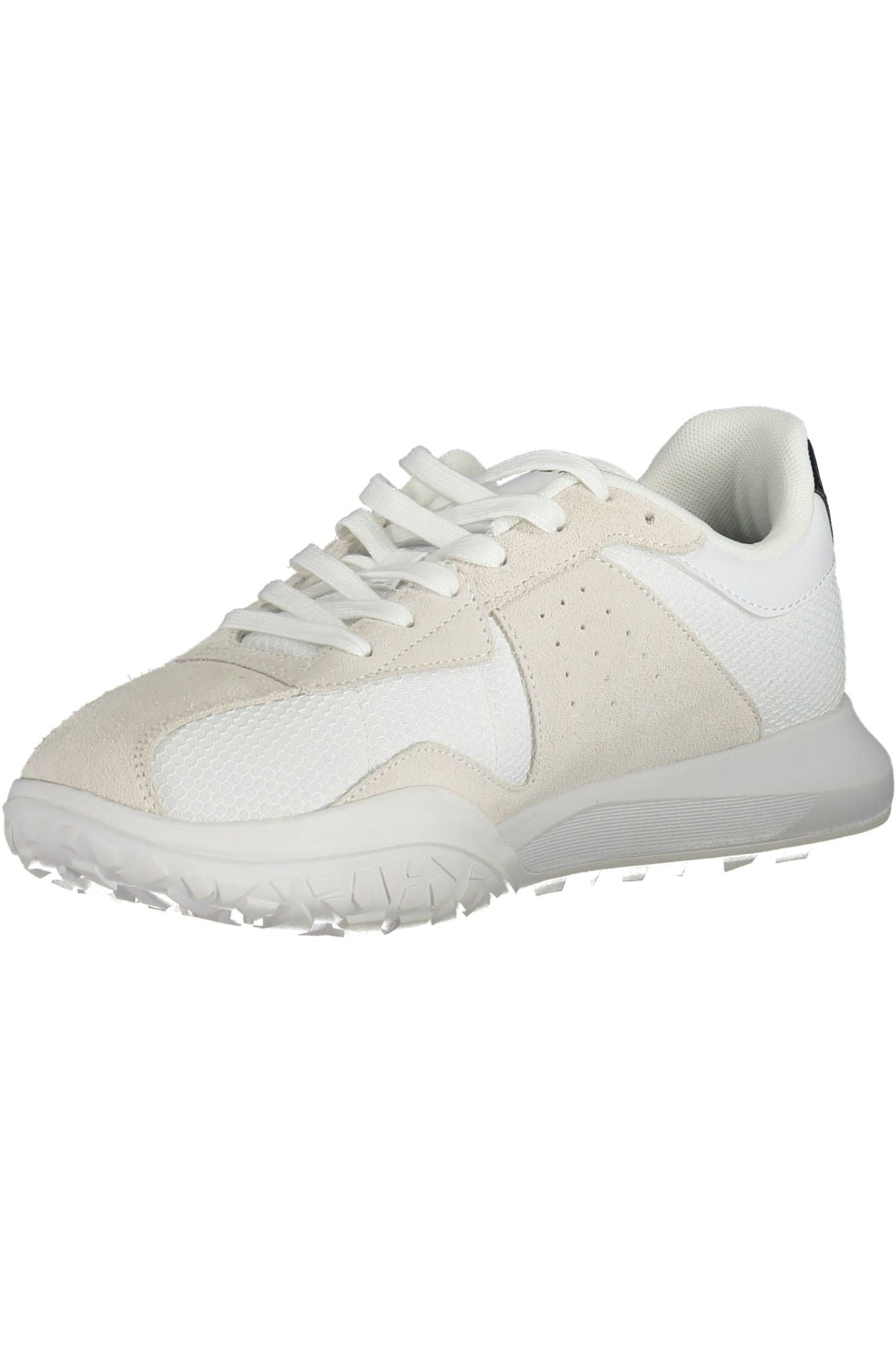 Sleek White Lace-up Sneakers
