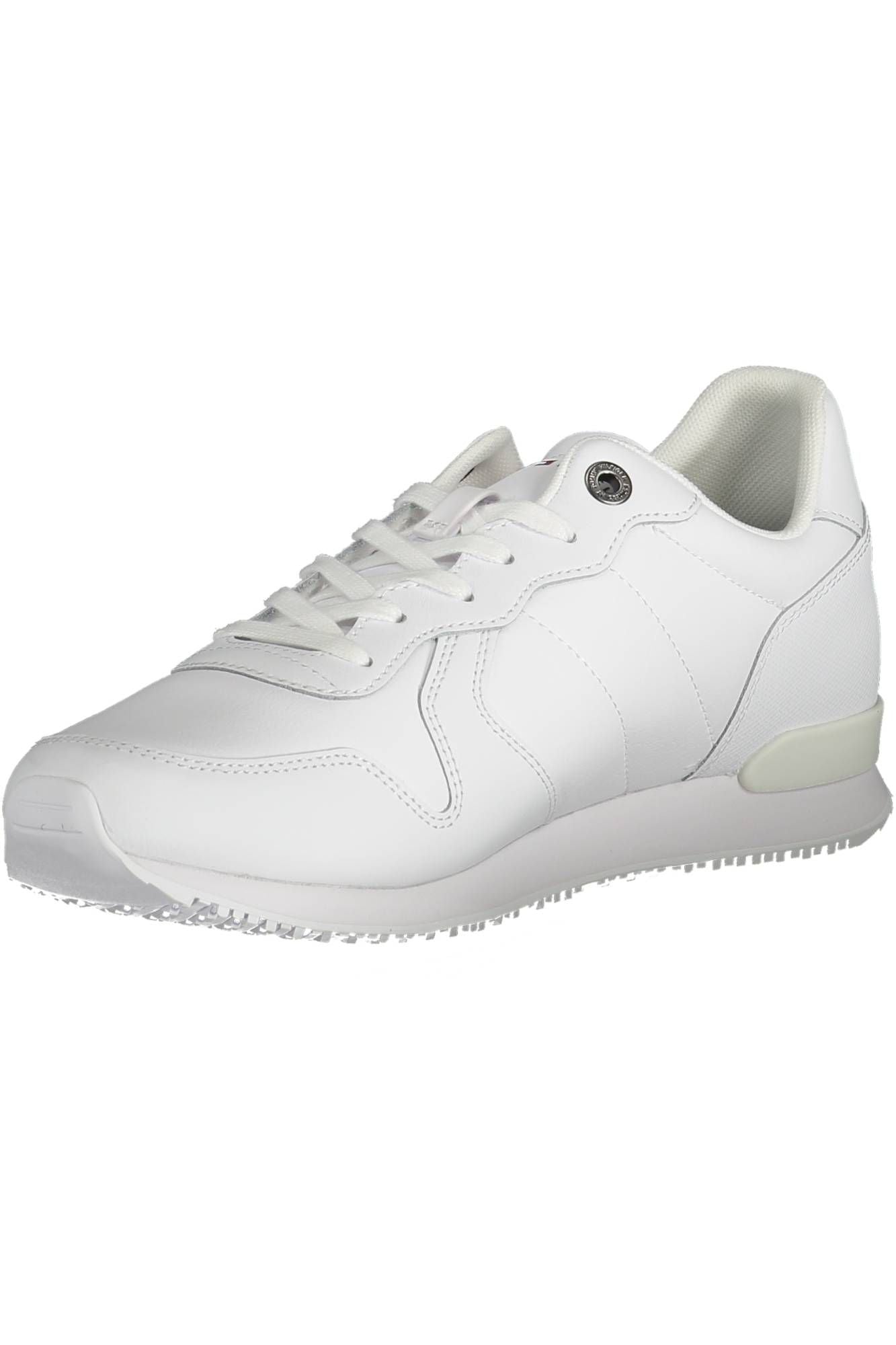 Sleek White Lace-up Sports Sneakers