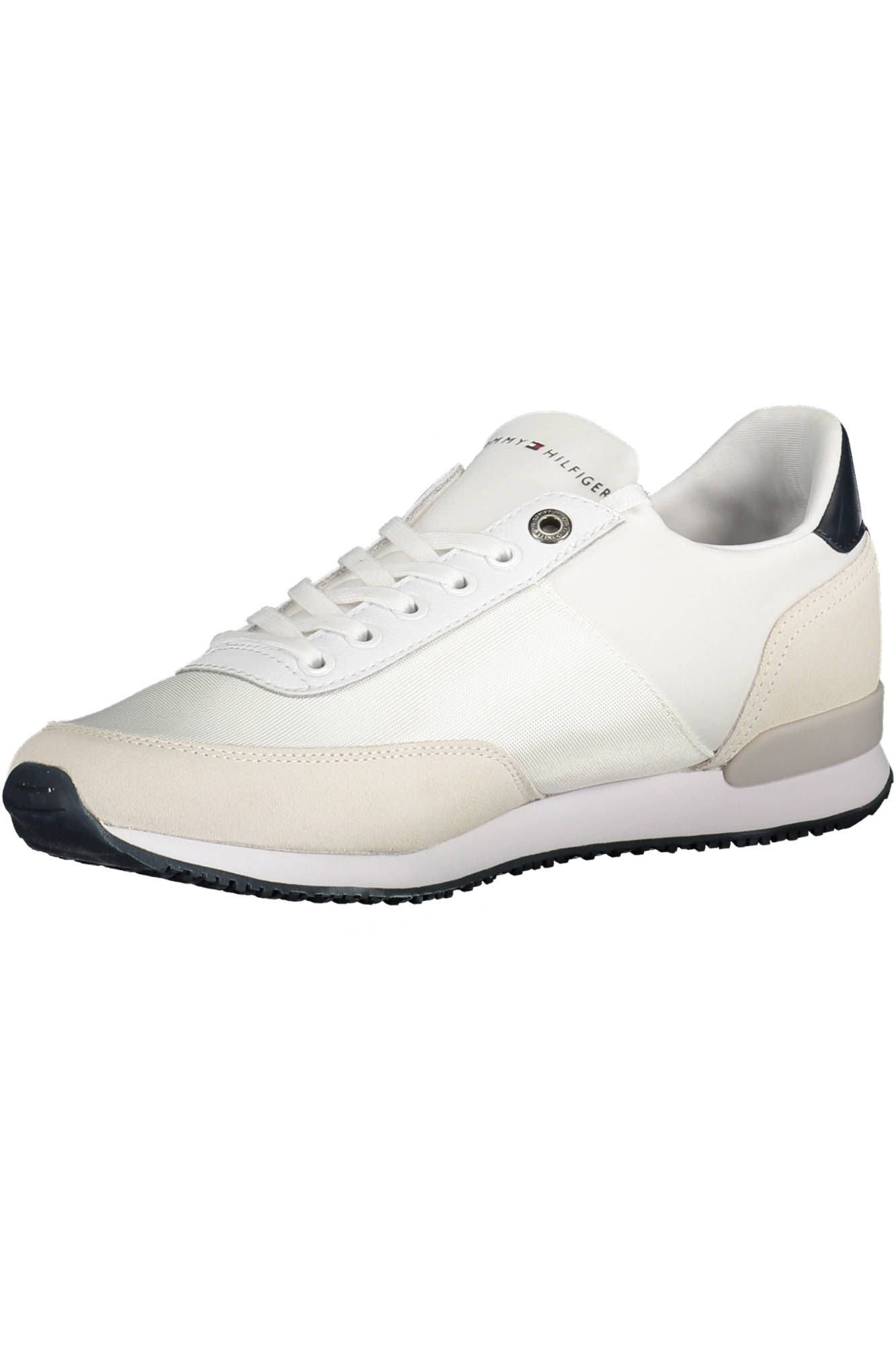 Sleek White Lace-Up Sports Sneakers