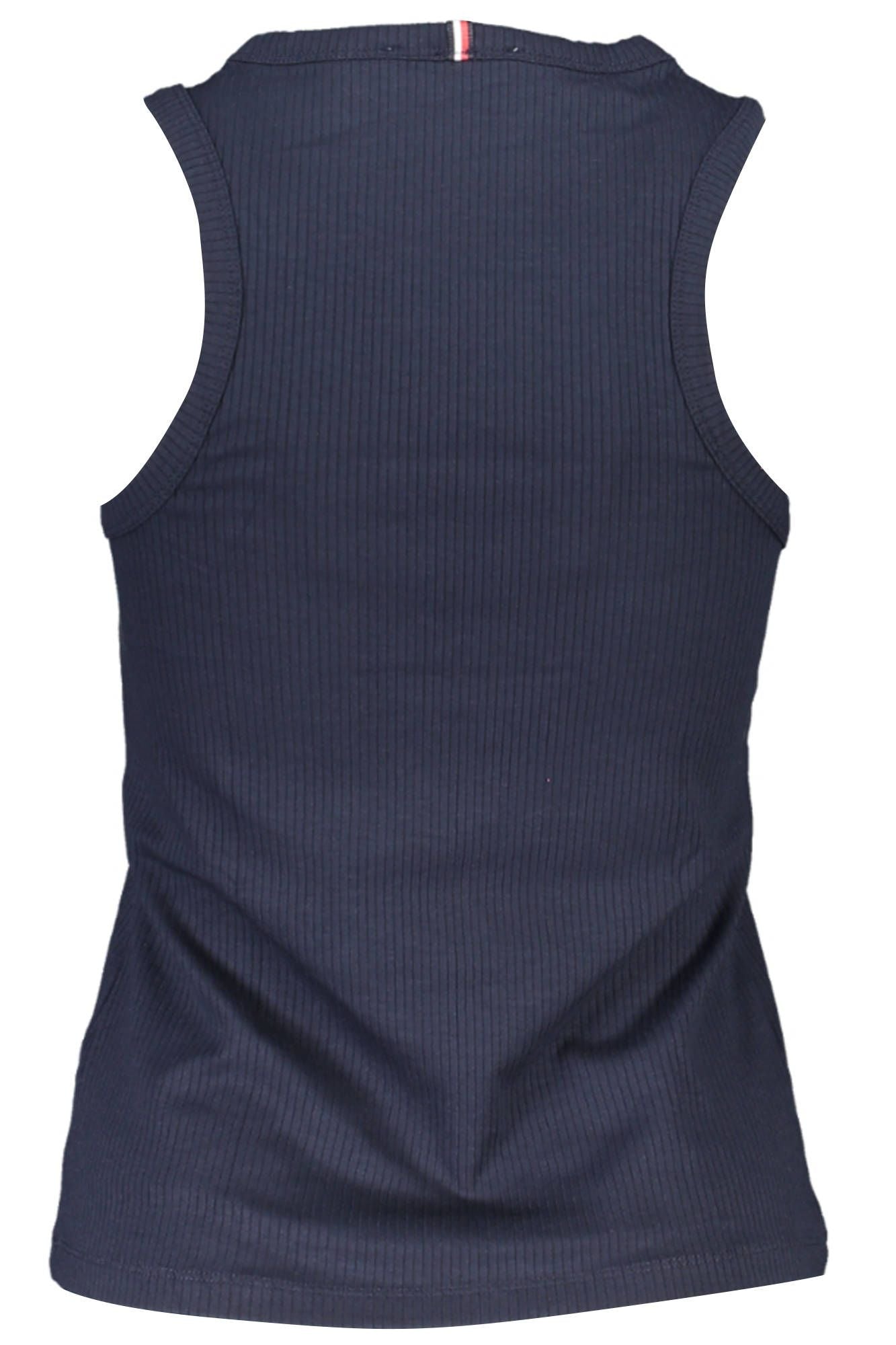 Chic Blue Tank Top with Contrasting Embroidery