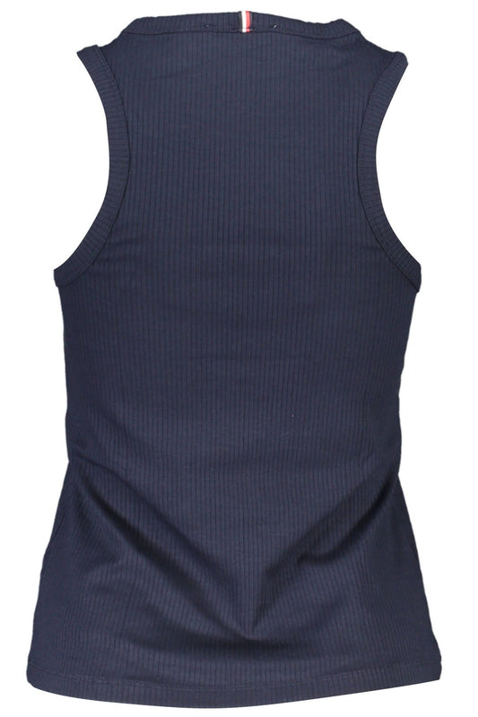 Chic Blue Tank Top with Contrasting Embroidery