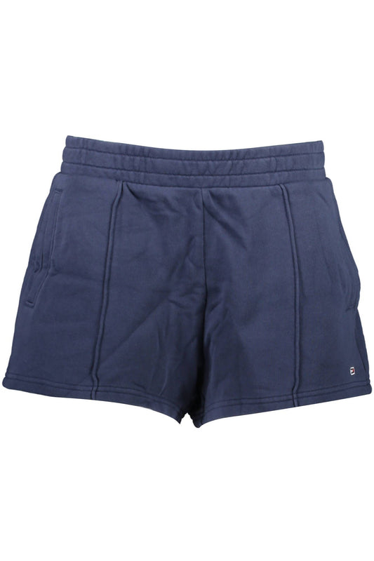 Chic Blue Cotton Shorts with Logo Embroidery
