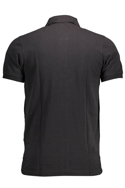 Elegant Black Organic Cotton Polo Shirt