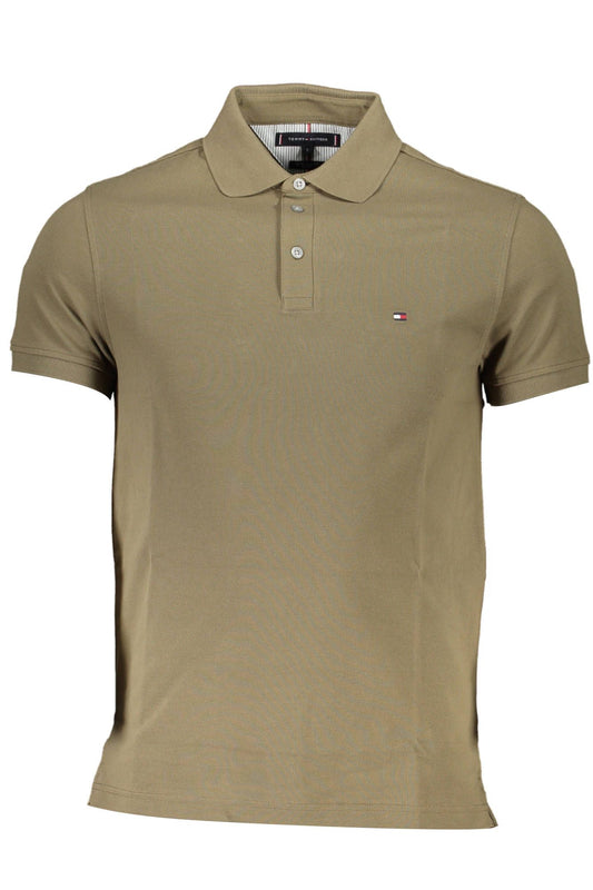 Slim Fit Embroidered Green Polo Shirt