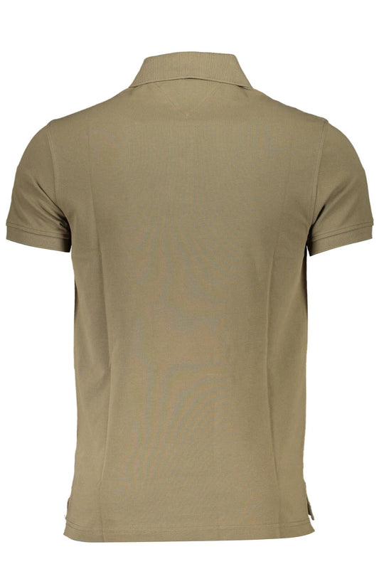 Slim Fit Embroidered Green Polo Shirt