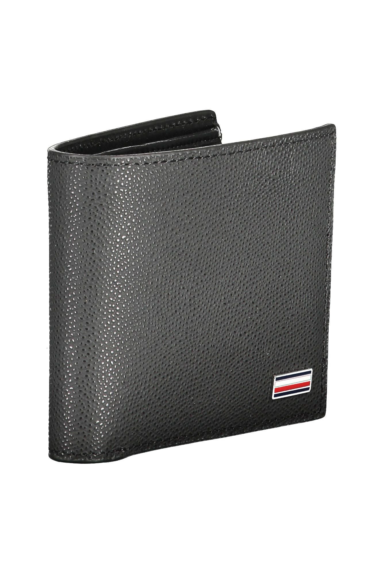 Elegant Black Leather Wallet with Multifunctional Pockets
