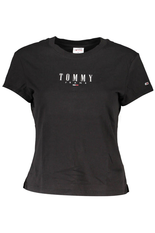 Elegant Black Print Tee with Iconic Logo