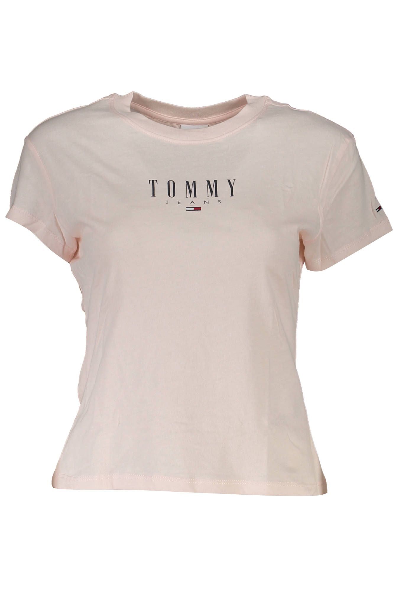Chic Pink Logo Tee with Round Neckline